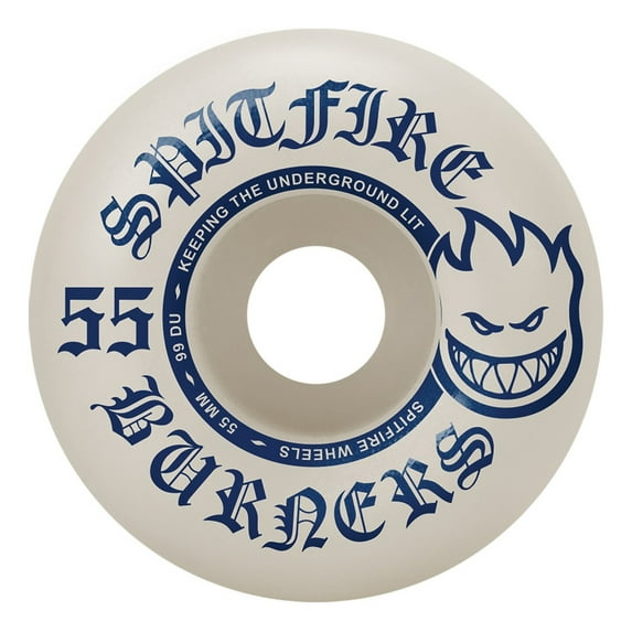 Spitfire Burners Skateboard Wheels 99a 55mm White/Blue