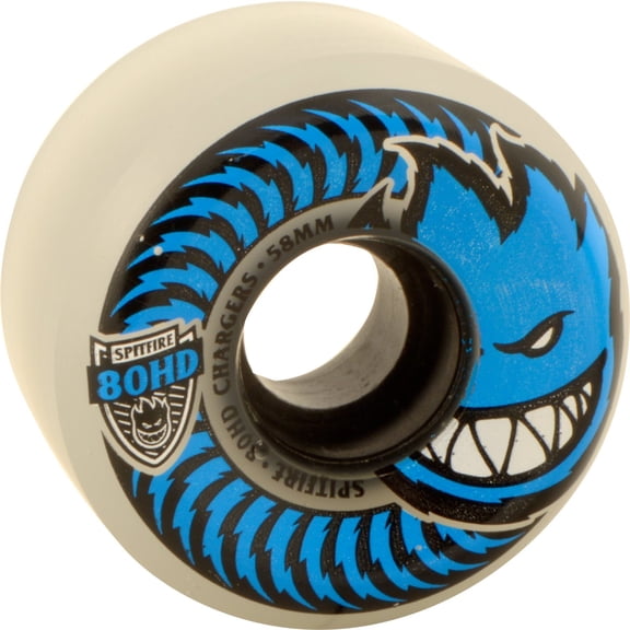 Spitfire Charger Conical Full Skateboard Wheels 80a 58mm Clear/Blue