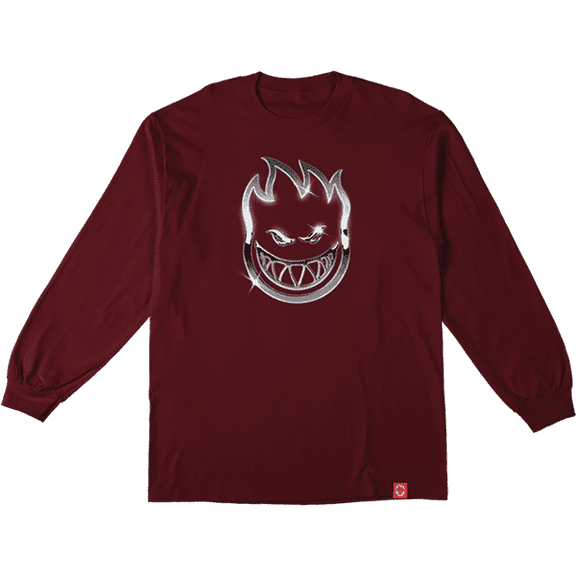 Spitfire Chrome Bighead Long Sleeve Maroon - Size M