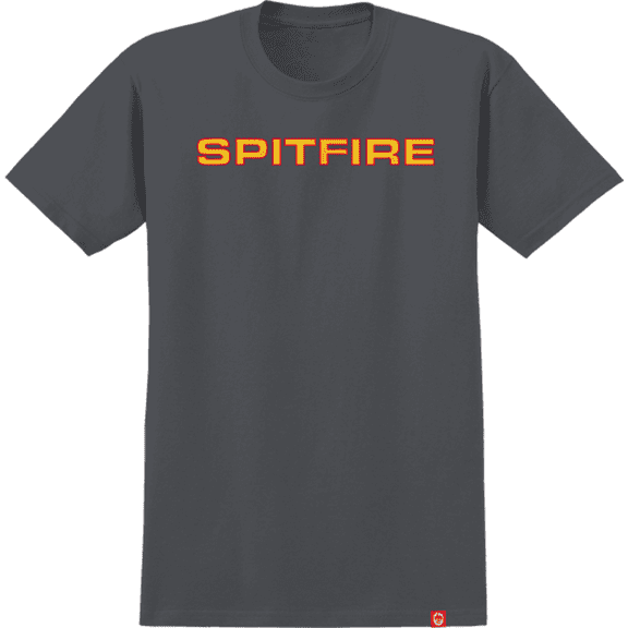 Spitfire Classic '87 Short Sleeve T-Shirt Charcoal Gold Red, Medium, Men's