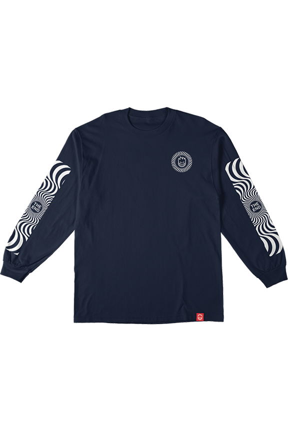 Classic Swrl Sleeve Ls S-Navy/Wht