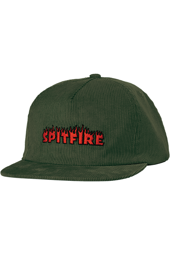 Demonseed Script Corduroy Hat Dark Green