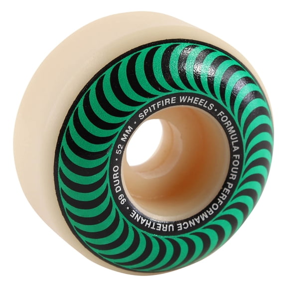 Spitfire F4 Classic Swirl Skateboard Wheels 99a 52mm White/Green