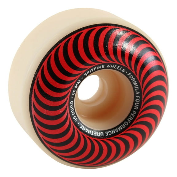 Spitfire F4 Classic Swirl Skateboard Wheels 99a 60mm White/Red