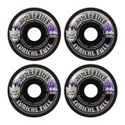 Spitfire F4 Conical Full Black W/Silver/Purple Skateboard Wheels - 54mm 99a Set of 4