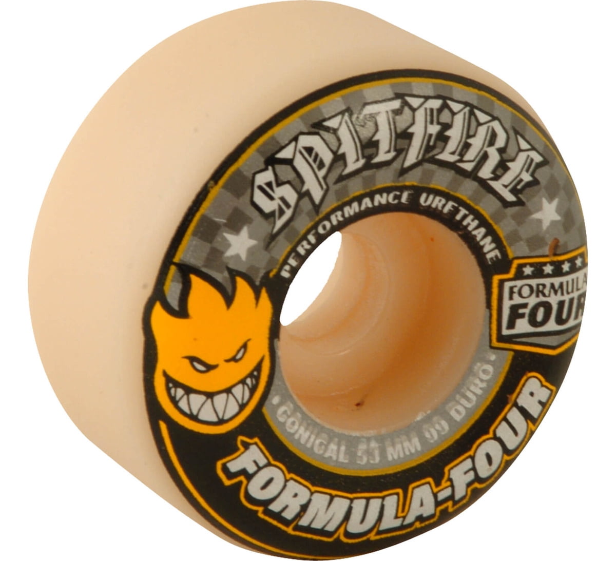 Spitfire F4 Conical Skateboard Wheels 99a 53mm White/Yellow/Black