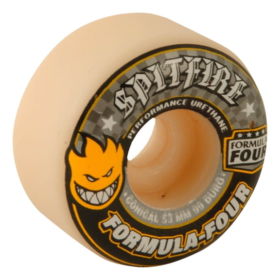 Spitfire F4 Conical Skateboard Wheels 99a 53mm White/Yellow/Black