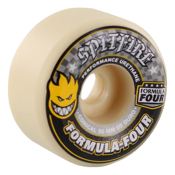 Spitfire F4 Conical Skateboard Wheels 99a 56mm White/Yellow/Black