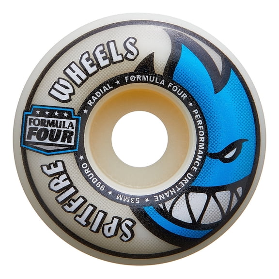 Spitfire F4 Radial Skateboard Wheels 99a 53mm Natural/Blue