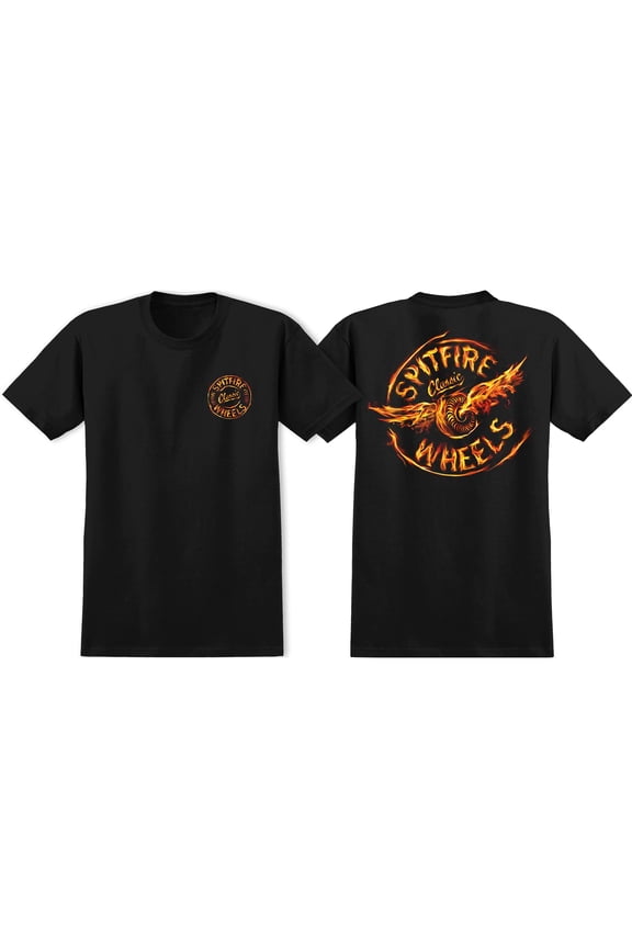 Flamed Flying Classic Short Sleeve T-Shirt Black, Small, Men's