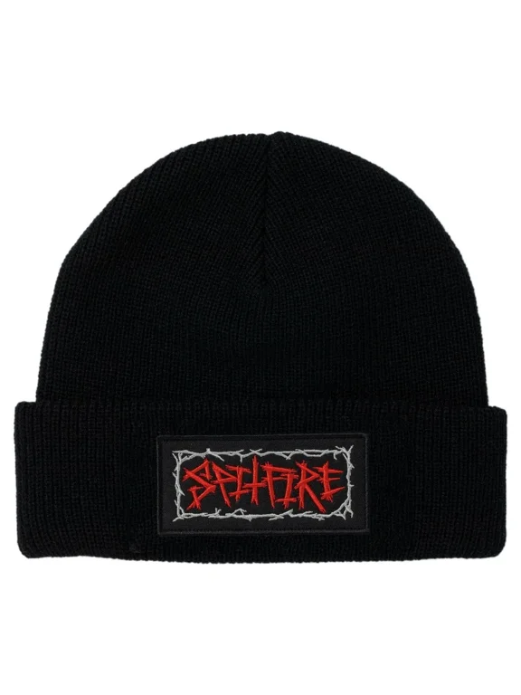 Gas Mask Script Cuff Beanie Black Hat