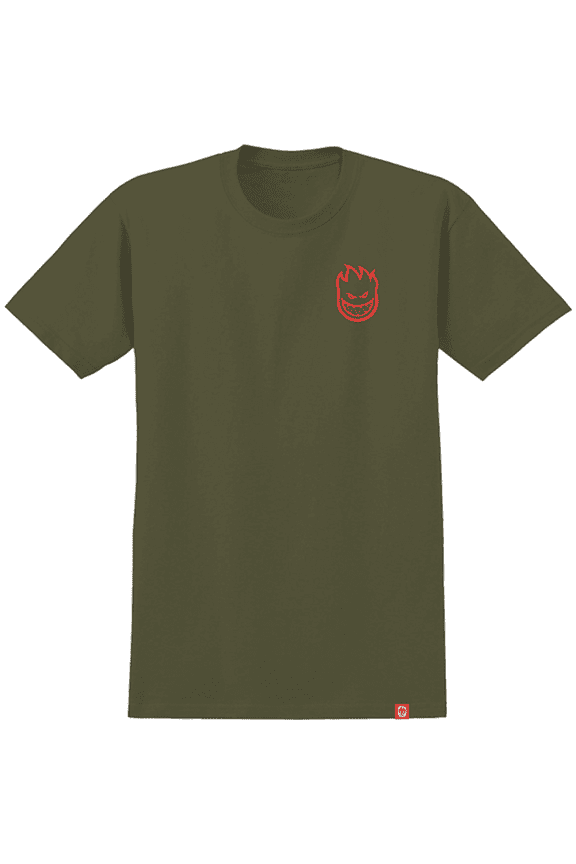 Lil Short Sleeve T-Shirt Military Green Red, Small, Men's