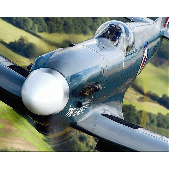 Spitfire Mk XIX at Battle of Britain Memorial - 20x30 Inch Laminated Aviation Poster - Stunning Detail and Bold Colors
