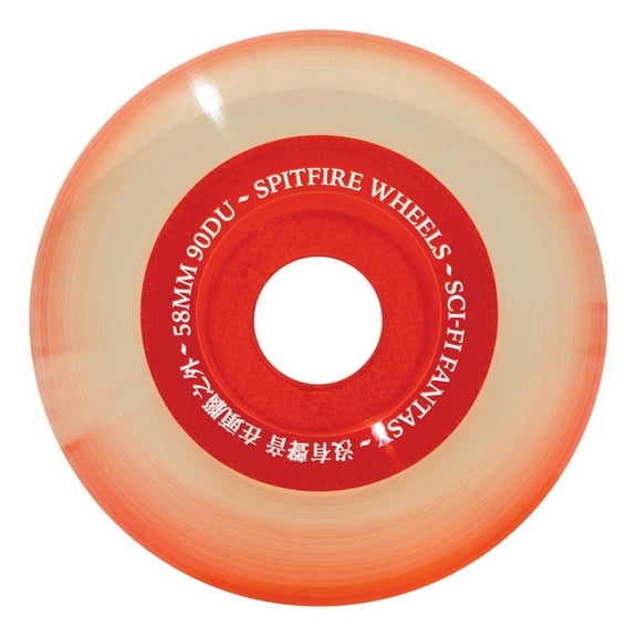 Spitfire Sapphire 90Du Cruiser Skateboard Wheels 90a 58mm Sci-Fi Clear Red