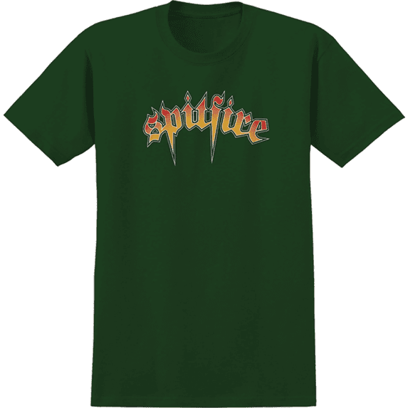 Spitfire Venom Script Short Sleeve T-Shirt Forest Green, X-Large, Men's