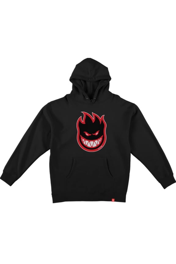 Wheels Bighead Fill Black / Red / White Men's Hooded Sweatshirt - X-Small
