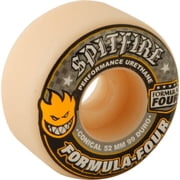 Spitfire Wheels Formula Four Conical White w/ Yellow & Black Skateboard Wheels - 52mm 99a Set of 4
