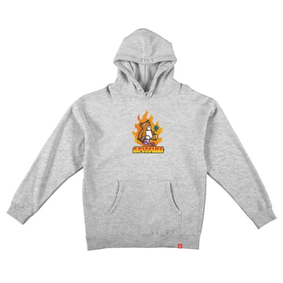 Spitfire Wheels Lil Beatdowns Heather Grey Men's Hooded Sweatshirt - Small