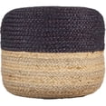thumbnail image 1 of Spitiko Homes 18" Wide Round Pouf Ottoman in Natural and Blue, 1 of 6