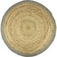 thumbnail image 1 of Spitiko Homes 48" Round Hand Braided Jute Area Rug in Natural/Blue, 1 of 6