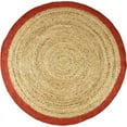 thumbnail image 1 of Spitiko Homes 48" Round Hand Braided Jute Area Rug in Natural/Red, 1 of 6