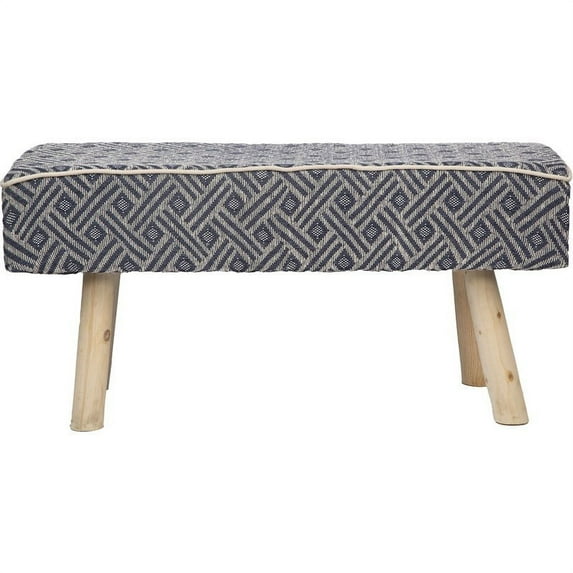 Spitiko Homes Upholstered Wood Living Room Bench in Black