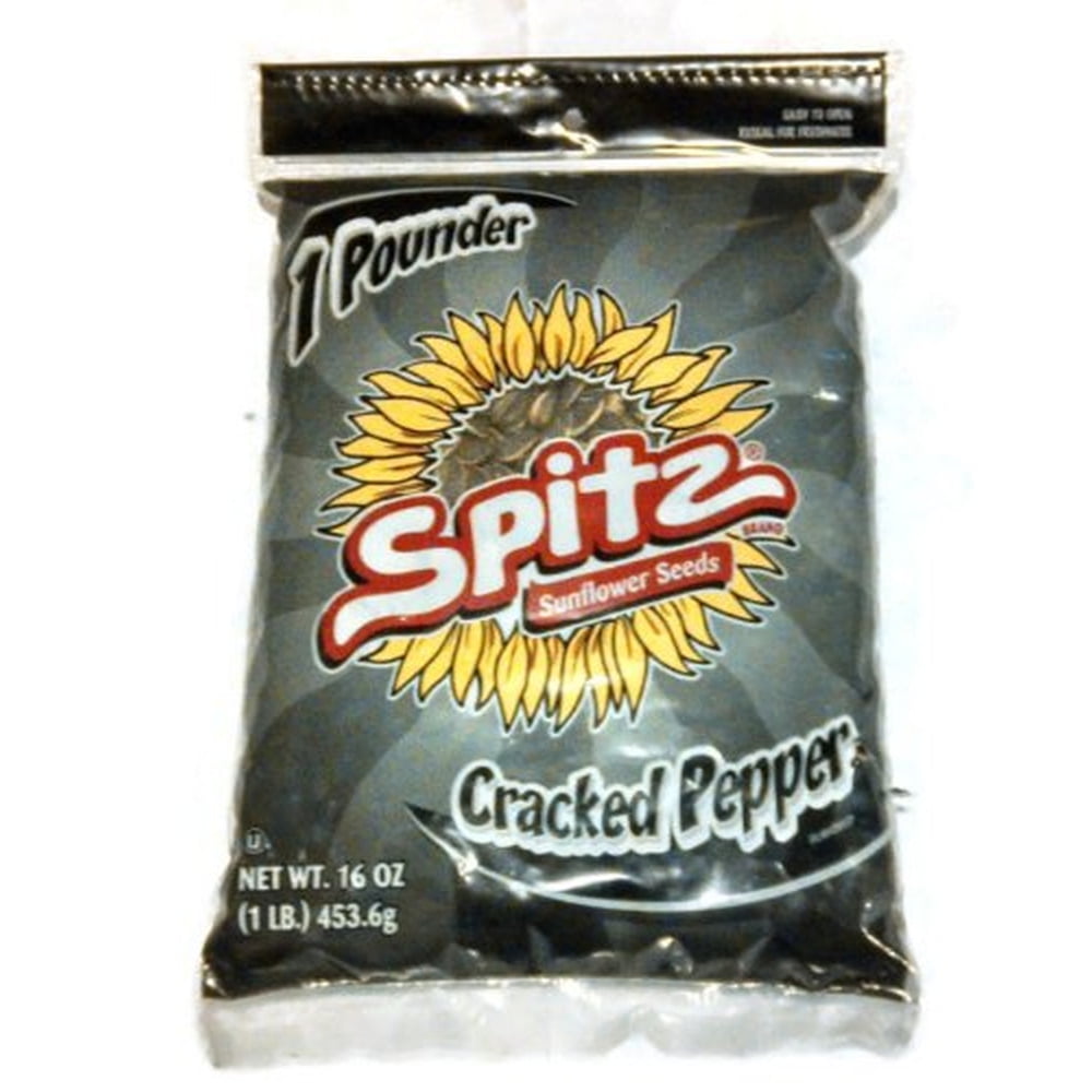 Spitz Cracked Pepper Flavor Sunflower Seeds, 1 Pound Bag (Pack of 16)