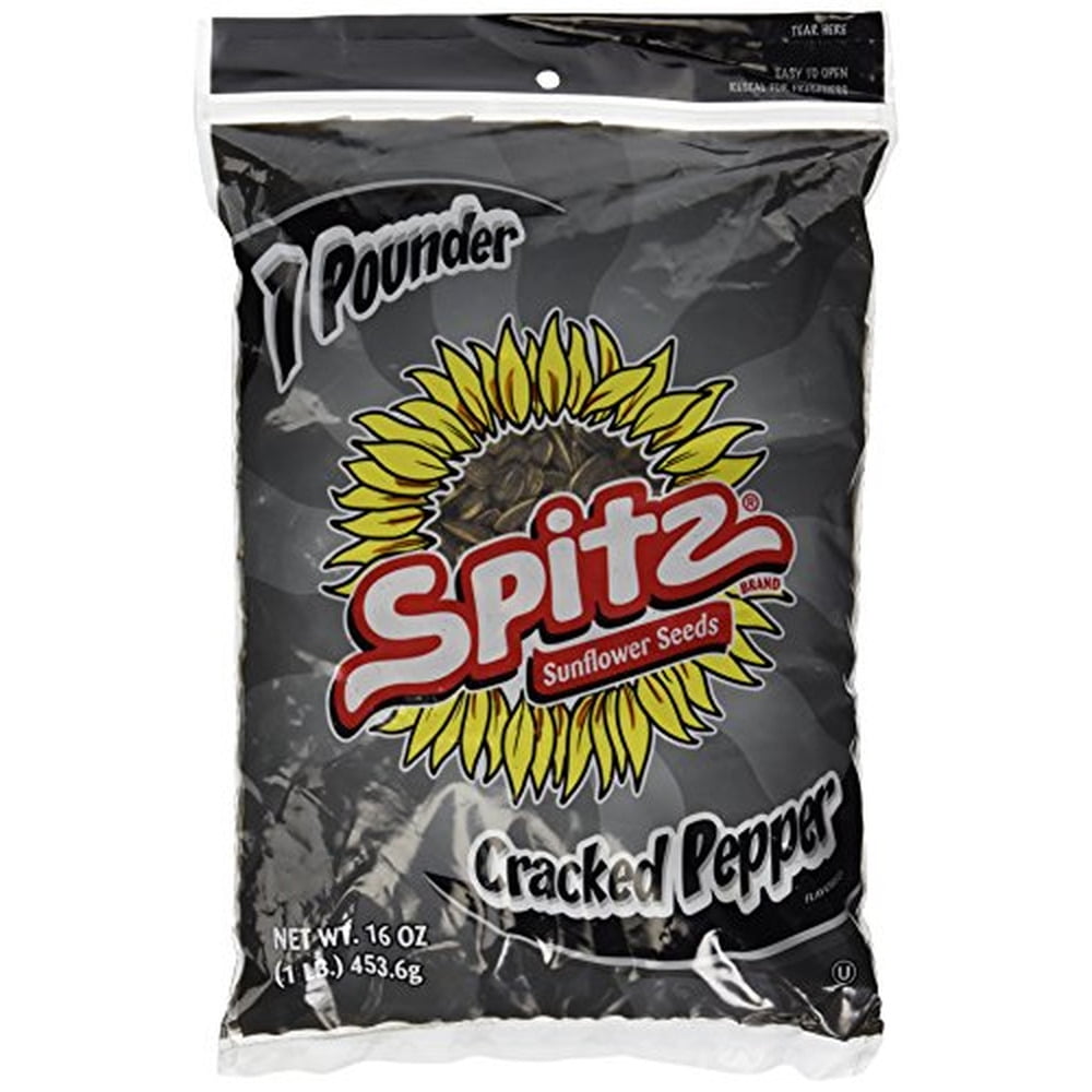 Spitz Cracked Pepper Flavor Sunflower Seeds, 1 Pound Bag (Pack of
