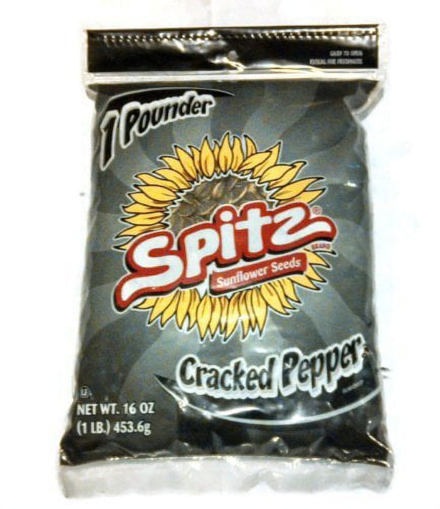 Spitz Cracked Pepper Flavor Sunflower Seeds, 1 Pound Bag (Pack of 6
