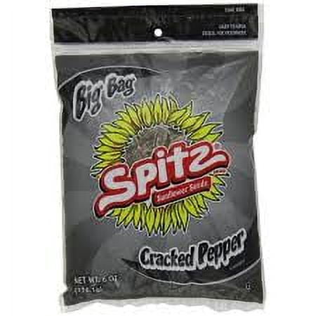 Spitz Cracked Pepper Sunflower Seeds 6 oz Resealable Big Bag (Pack of 2)