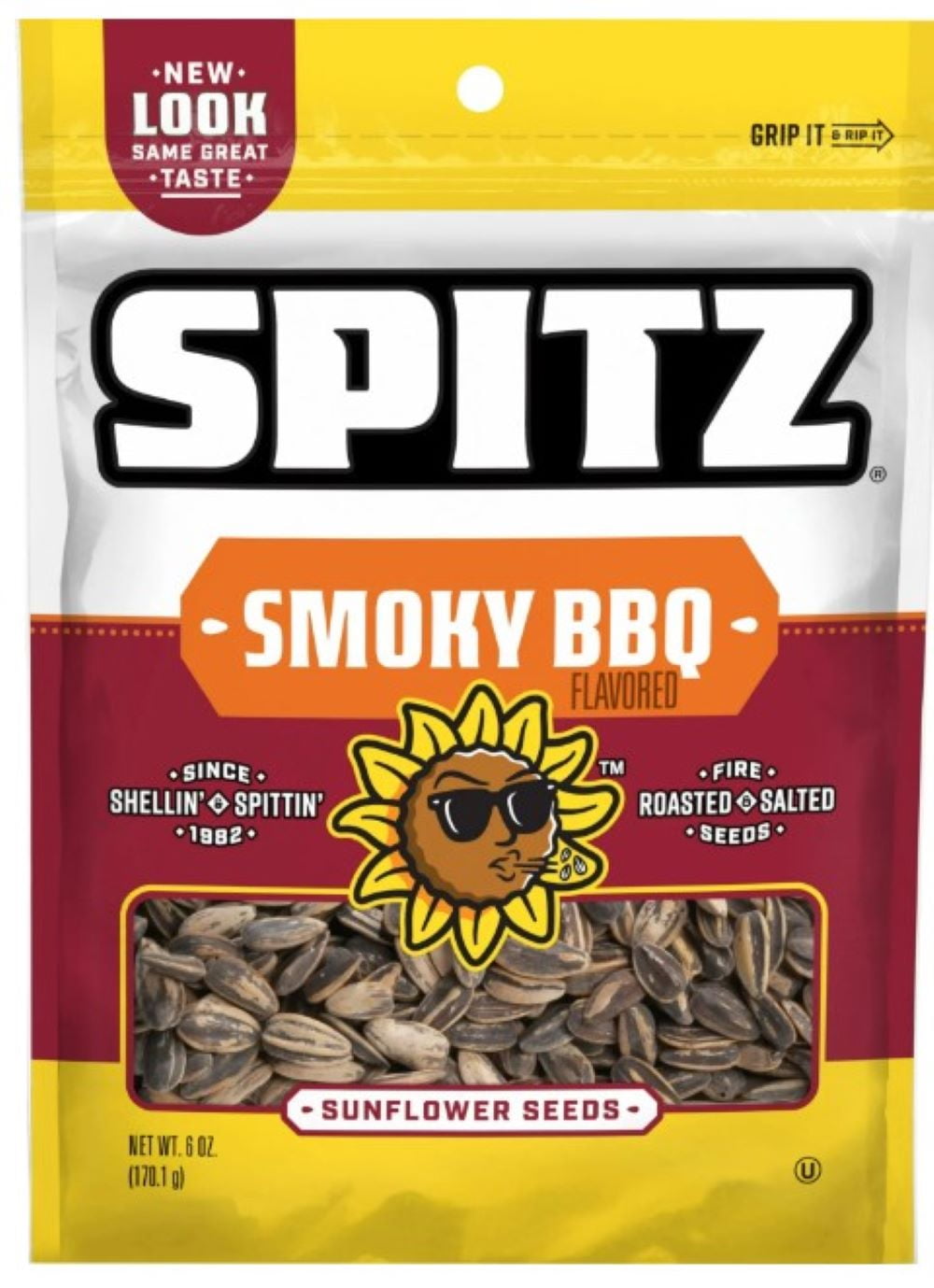 Spitz Smoky BBQ Flavored Sunflower Seeds 6 oz Resealable Bag (Pack of 5)