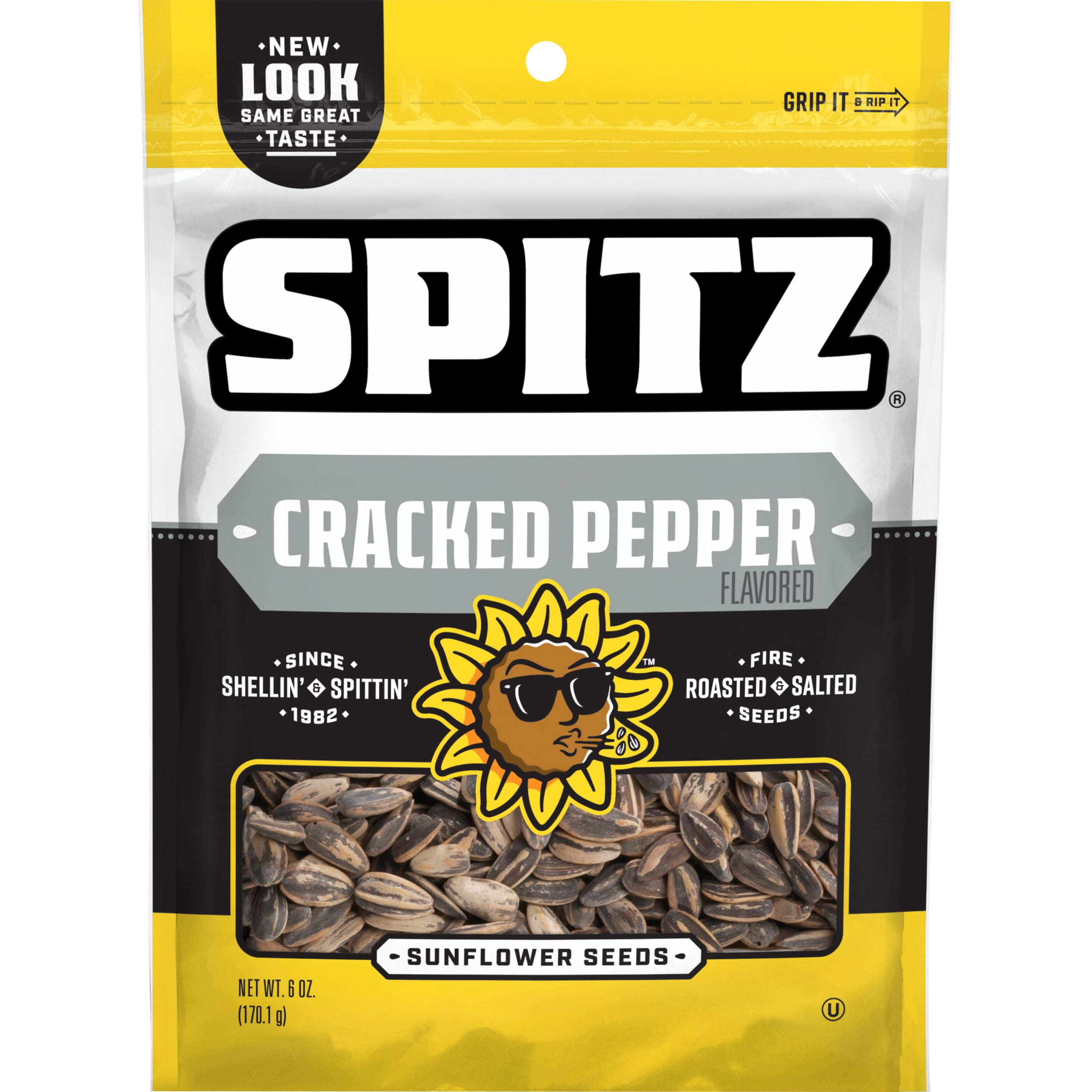 Spitz Sunflower Seeds Cracked Pepper Flavored 6 Ounce, Ready to Eat ...