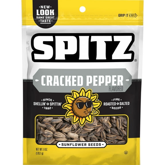 Spitz Sunflower Seeds Cracked Pepper Flavored, 6 oz Bag