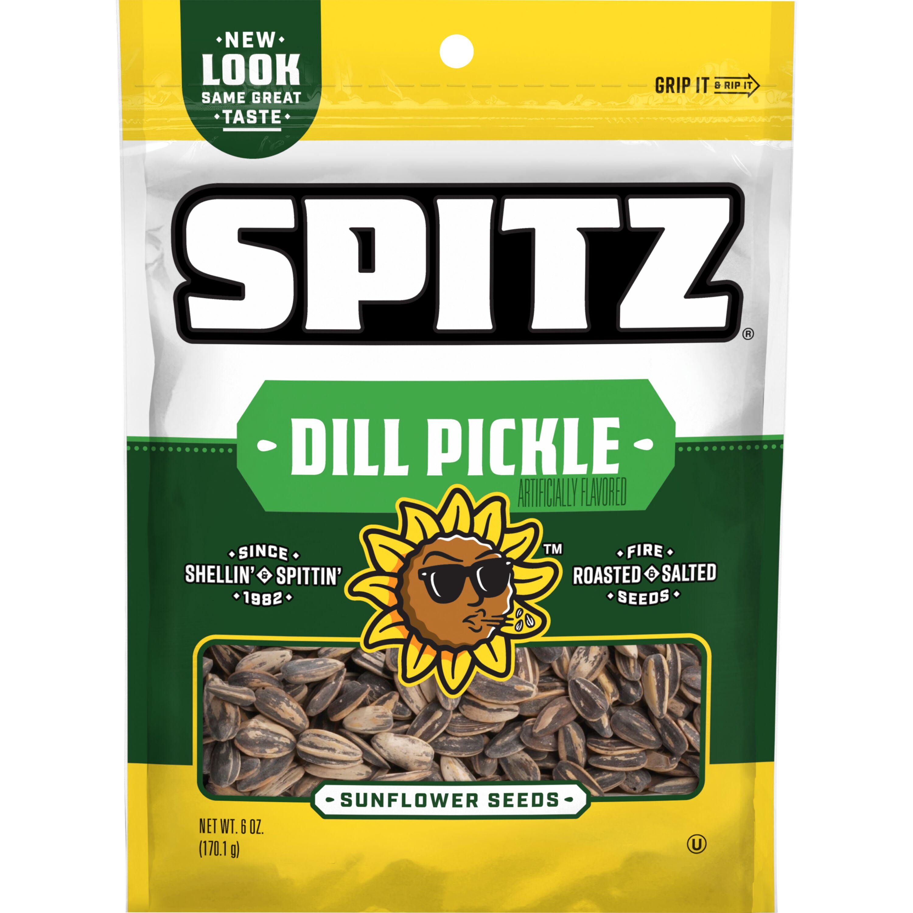 Spitz Sunflower Seeds Dill Pickle Flavored Sunflower Snacks, 6 Ounce Bag Single Pack, Kosher