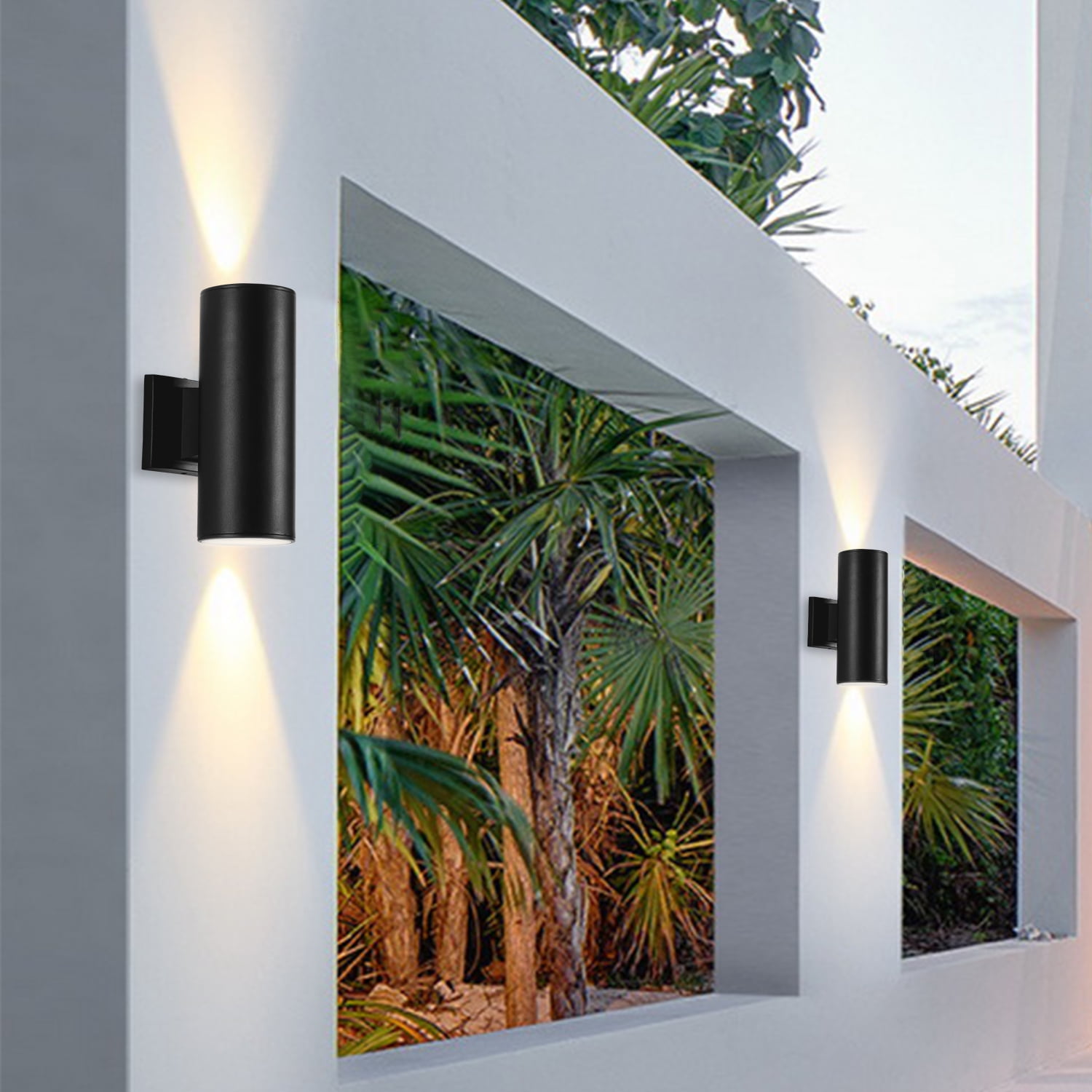 Matte Black Cylinder 11" LED Outdoor Sconce