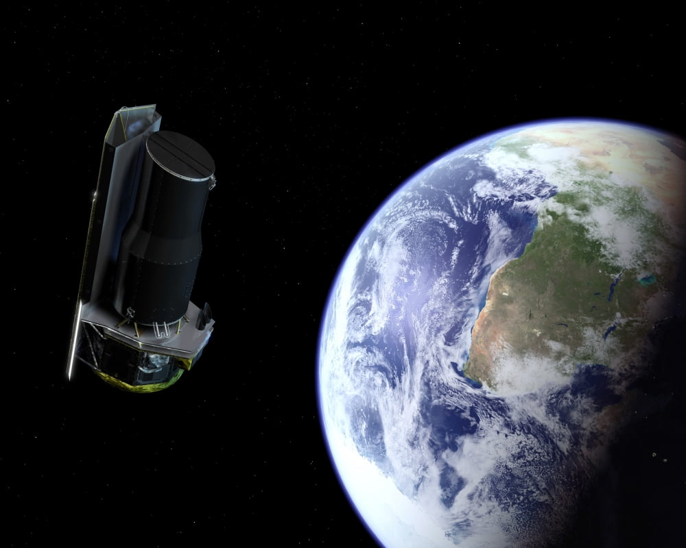Spitzer departing the Earth soon after launch Canvas Art - Stocktrek Images (31 x 25)