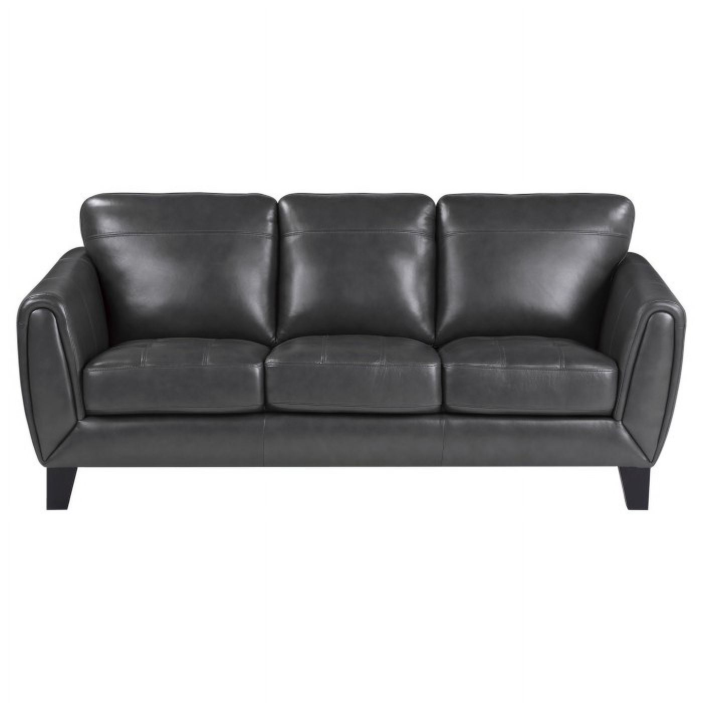 Spivey Collection Classically Cool Dark Gray Leather Sofa