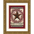 thumbnail image 1 of Spivey, Linda 14x18 Gold Ornate Wood Framed with Double Matting Museum Art Print Titled - Barn Star Berry Wreath, 1 of 4