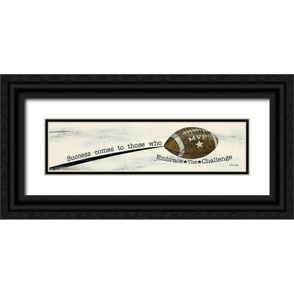 Spivey, Linda 14x6 Black Ornate Wood Framed with Double Matting Museum Art Print Titled - Football - Challenge