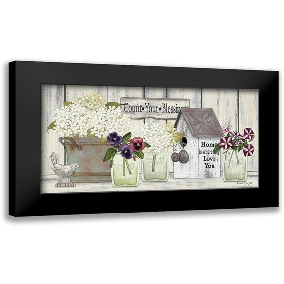 Spivey, Linda 14x9 Black Modern Framed Museum Art Print Titled - Farmhouse Flowers