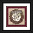 thumbnail image 1 of Spivey, Linda 15x15 Black Ornate Wood Framed with Double Matting Museum Art Print Titled - Christmas Barn Star Wreath, 1 of 4