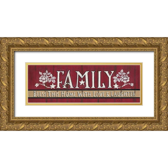 Spivey, Linda 18x9 Gold Ornate Wood Framed with Double Matting Museum Art Print Titled - Family Blessing