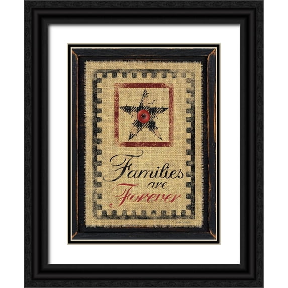 Spivey, Linda 19x24 Black Ornate Wood Framed with Double Matting Museum Art Print Titled - Families are Forever
