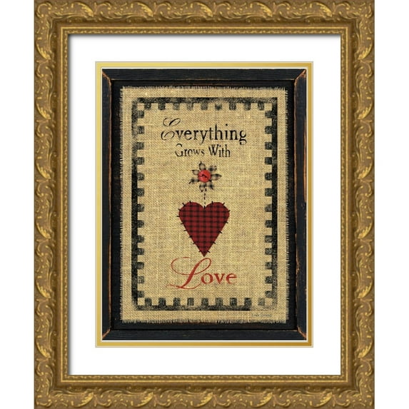 Spivey, Linda 19x24 Gold Ornate Wood Framed with Double Matting Museum Art Print Titled - With Love