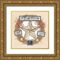 thumbnail image 1 of Spivey, Linda 20x20 Gold Ornate Wood Framed with Double Matting Museum Art Print Titled - Barn Star Wreath, 1 of 4