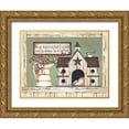 thumbnail image 1 of Spivey, Linda 24x19 Gold Ornate Wood Framed with Double Matting Museum Art Print Titled - Birds and Berries, 1 of 4