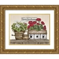 thumbnail image 1 of Spivey, Linda 24x19 Gold Ornate Wood Framed with Double Matting Museum Art Print Titled - Count Your Blessings Geraniums, 1 of 4