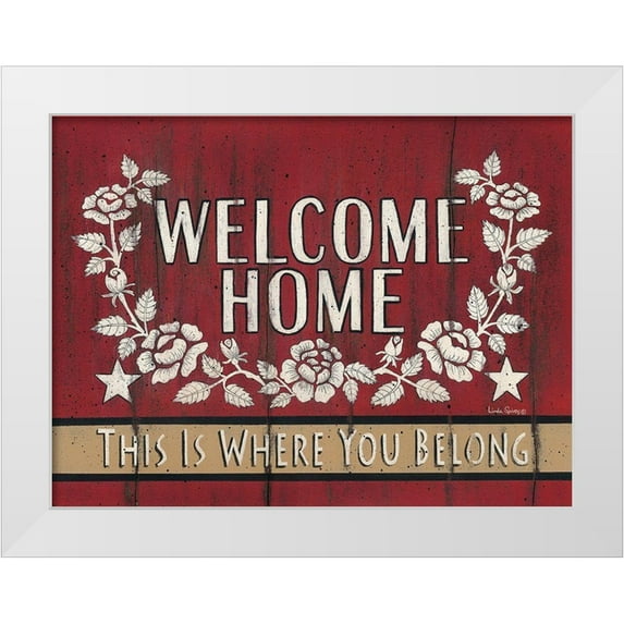 Spivey, Linda 24x19 White Modern Wood Framed Museum Art Print Titled - Welcome Home