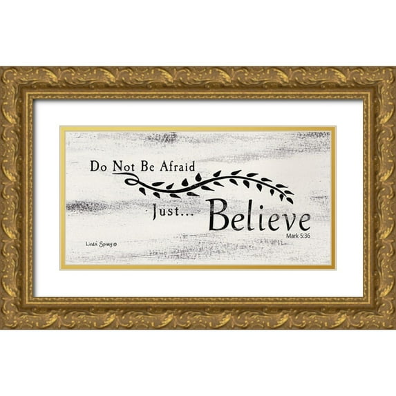 Spivey, Linda 32x18 Gold Ornate Wood Framed with Double Matting Museum Art Print Titled - Just Believe