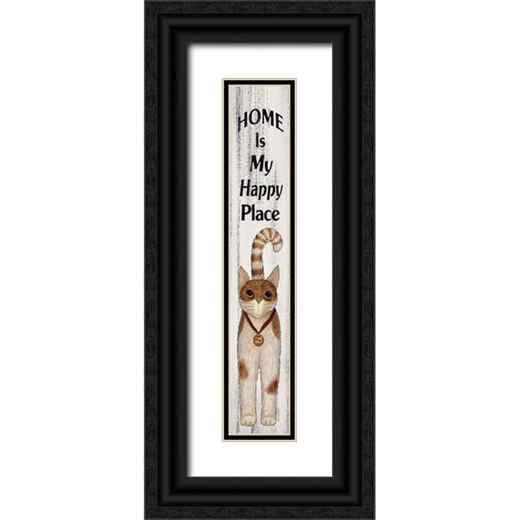 Spivey, Linda 7x24 Black Ornate Wood Framed with Double Matting Museum Art Print Titled - Home is My Happy Place